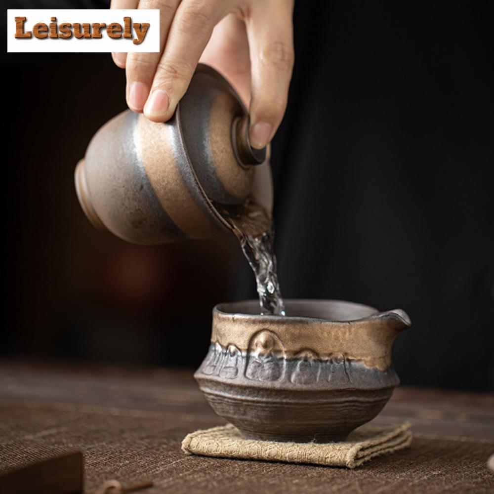 180ml Handgefertigter Vergoldeter Eisen Glasierter Buddha Teekanne Antiker Früher Gebrannter Grober Chahai Gerechtigkeitsbecher Kung Fu Teegeschirr Geschenkbedarf