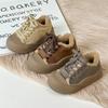 Girls Cotton Shoes 2025 Winter New Children's Warm Board Shoes Boys Retro Velvet Thickened Velcro Casual Shoes