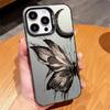 Butterfly Pattern Phone Case For Samsung Galaxy S24 S23 Ultra S22 Plus S21 FE A05 A14 A34 A54 A15 A35 A55 A53 A52 Plating Cover