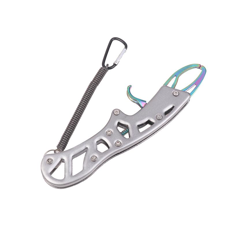 

Aluminum Alloy Fishing Pliers Lip Gripper Hand Grip with Tool Rope - Fishing Accessories серый