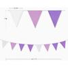 10M/32Ft Purple and White Pennant Banner Fabric Triangle Flag Cotton Cloth Bunting Garland Kit for Wedding Birthday Lavender Party Home Nursery
