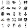 50 Personalized Black and White Series Mixed and Matched Graffiti Decorative Stickers Fun Stickers