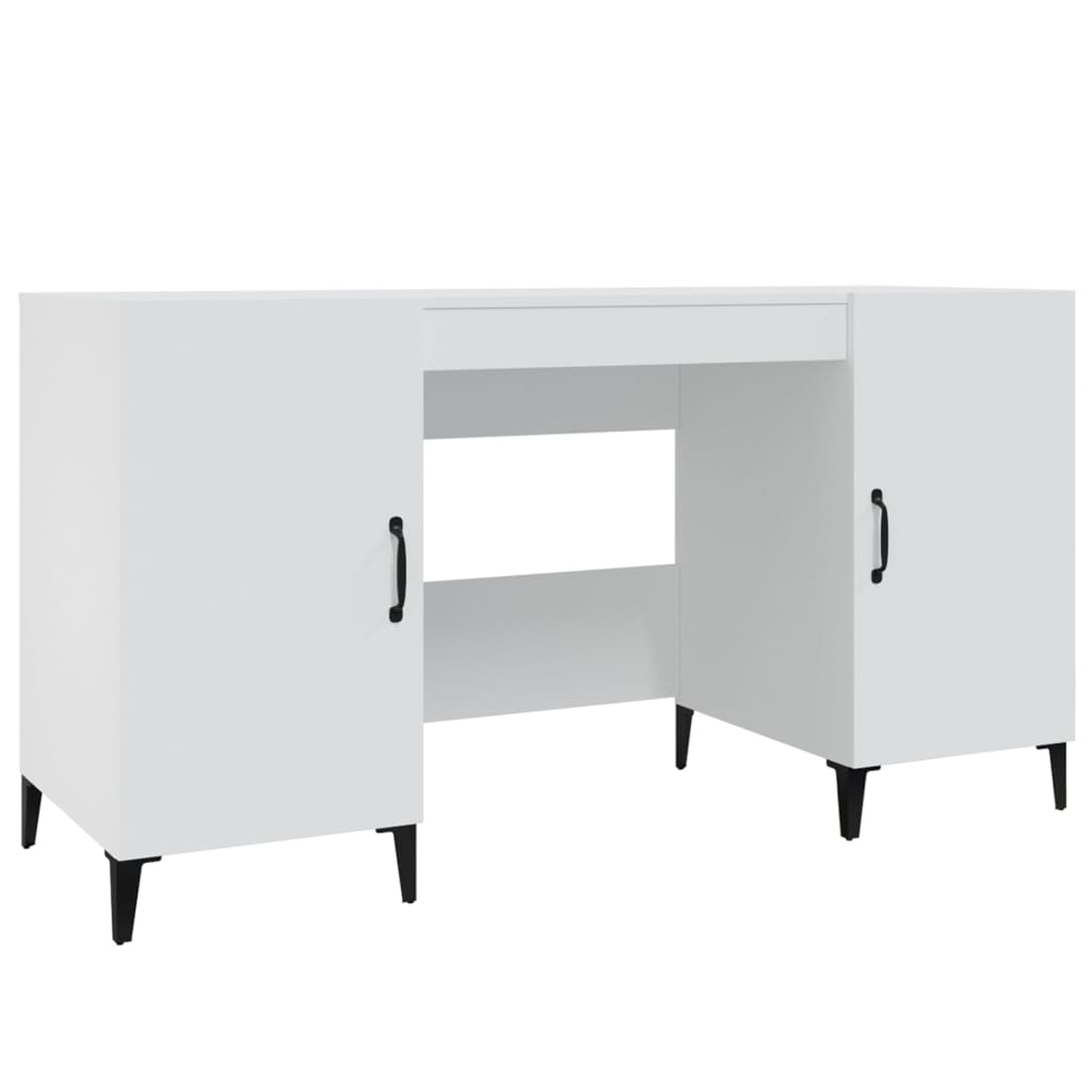 White Desk 140 X 50 X 75 Cm Engineered Wood