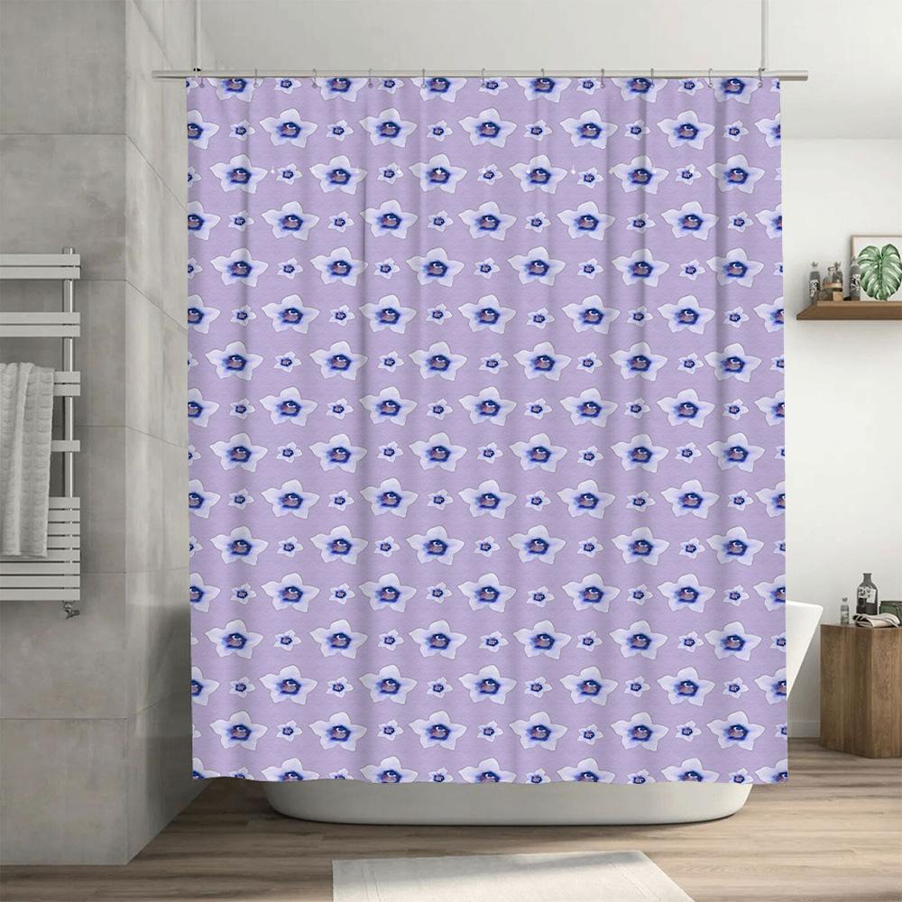 Modern Floral Bath Shower Curtain With Vivid Pattern Versatile Decoration For Bathroom Decorations