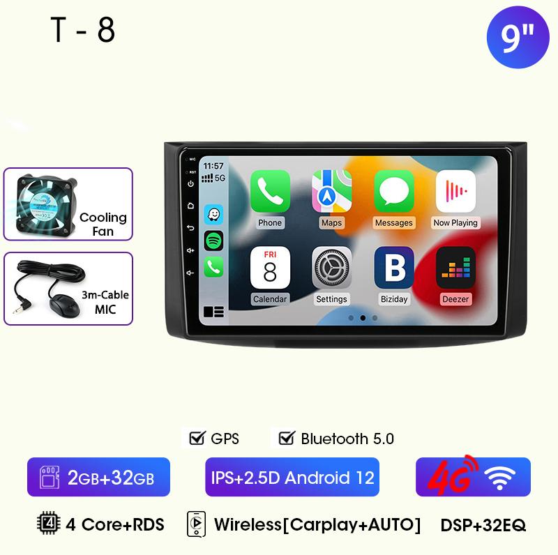 Car Radio For Chevrolet Aveo 2006 2007 2008 2009 2010 2011 2012 2din Android12 Carplay Multimidia Video Player Head Unit
