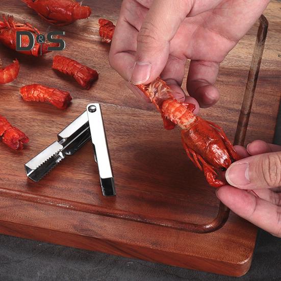 Crayfish Shell Opener Stainless Steel Fast Sheller Tool for Clean Hands Efficient Serrated Design Shrimp Tail Cutter Seafood Lovers Kitchen Gadget