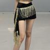 Shiny Tassel Belly Dance Waist Chain and Hip Scarf for Beginner Jazz or Nightclub Performance