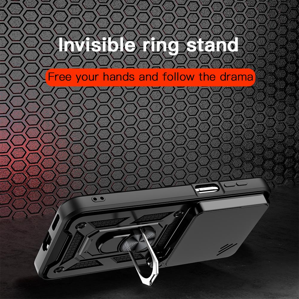 KEYSION Shockproof Case for Huawei Pura 80 Ultra Slide Camera Lens Protection Ring Stand Phone Cover for Huawei Pura 80 80 Pro