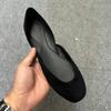 Sheepskin version~ retro niche suede round head shallow mouth flat bottom ballet shoes women's 2025 new spring and autumn single shoes