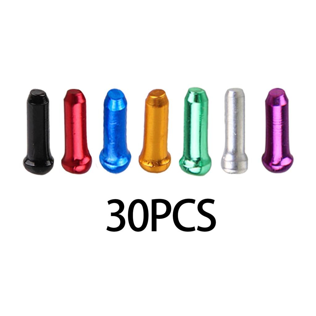 30Pcs Bike Cable End Caps Durable Bike Inner Wire Gear Aluminum Alloy Bike Cable Caps for Cycling Road Bike Replacement