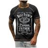 Men's Raglan T-shirt Retro Short Sleeve Round Neck Letter Printing Tops