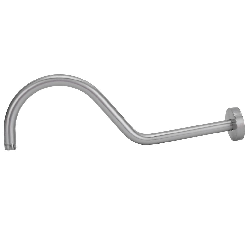 NPT1/2 Shower Arm Kit 17in WallMounted Brushed Shower Head Extension Rod Pipe Bathroom Accessory