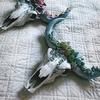 Wall Ornament Beautiful Decorative Resin Succulent/Flower Cow Skull Hanging Pendant for Room
