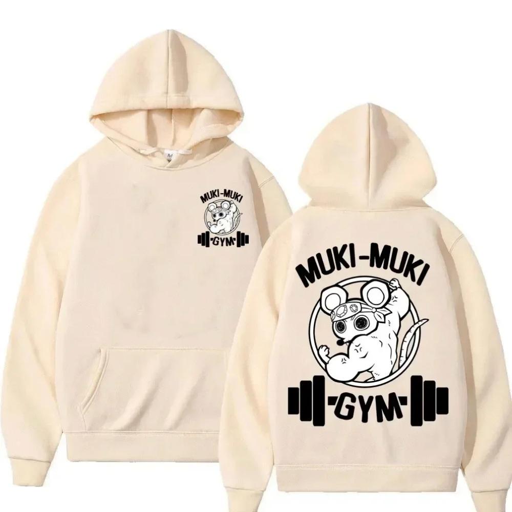 Japanese Anime Men's Hooded Sweatshirt Oversized Casual Hooded Sweatshirt Gym Muscle Ninja Mouse Hooded Sweatshirt