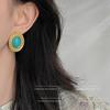 Boucles d'oreilles turquoise vintage pour femmes, à la mode, luxe léger, style antique, industrie lourde, boucles d'oreilles haut de gamme