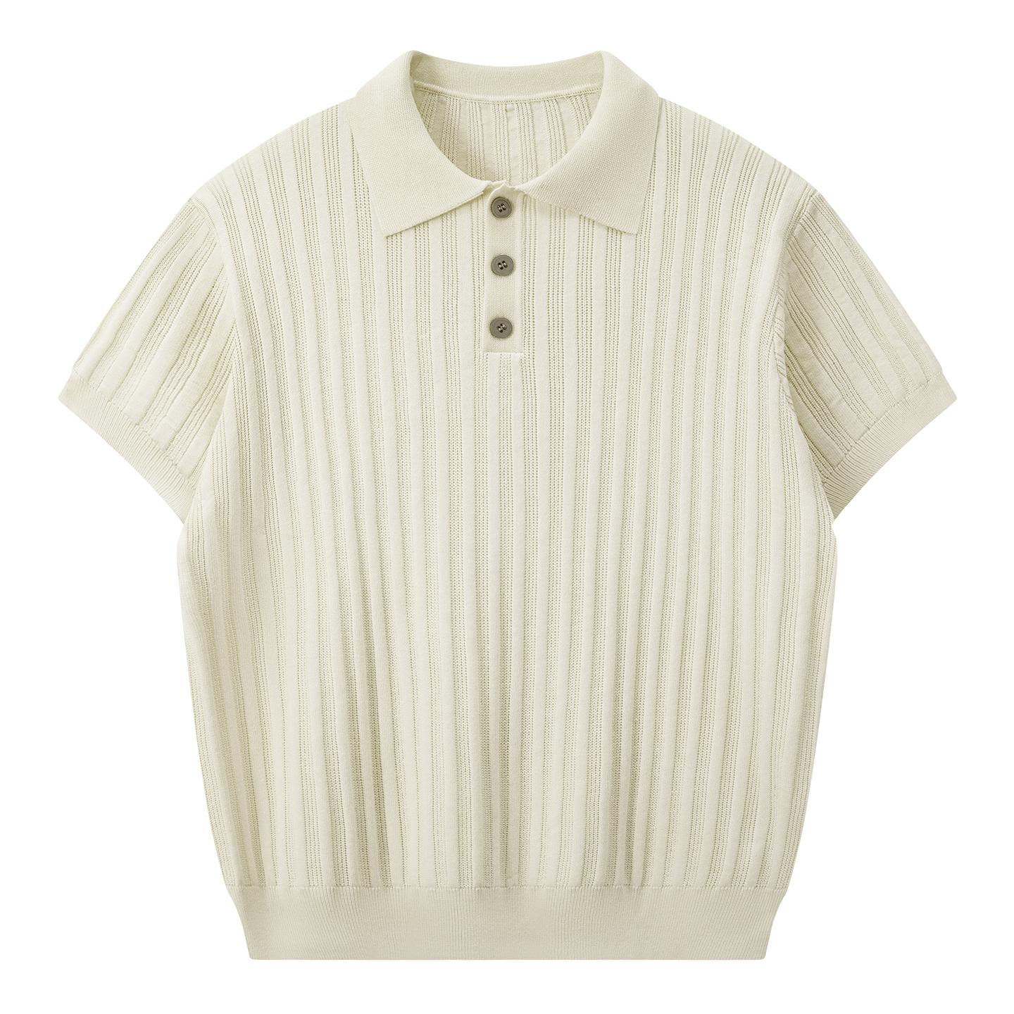 

Knitted Sweater Men s Short-sleeved Sweater Hollow Breathable Needle Lapel Fashionable POLO Collar Top Medium Wear Business Casual 2XL абрикосовый света