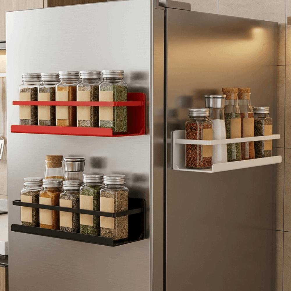 Wall Mounted Magnetic Storage Shelf Large Capacity Refrigerator Side Rack Spice Storage Rack Oven