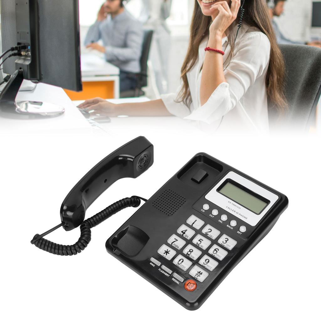 KXT8001CID Corded Telephone Caller ID Semi Hands Clr Display Telephone for Home Hotel (Black )