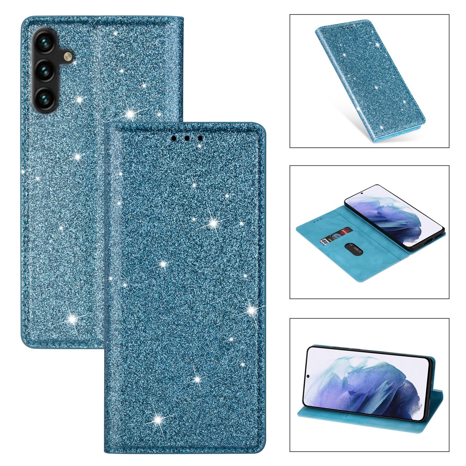 

For Samsung Galaxy A57 5G Case Glittery PU Leather + TPU Card Slot Phone Cover