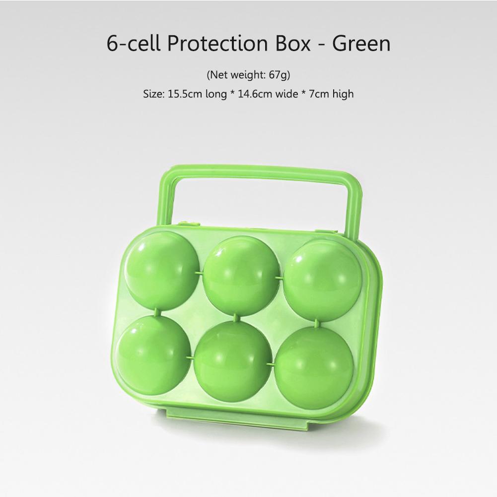 6-Grid Egg Storage Cases Shockproof Refrigerator Eggs Case Dropproof Eggs Protection Tray Non-slip with Handle Kitchen Supplies