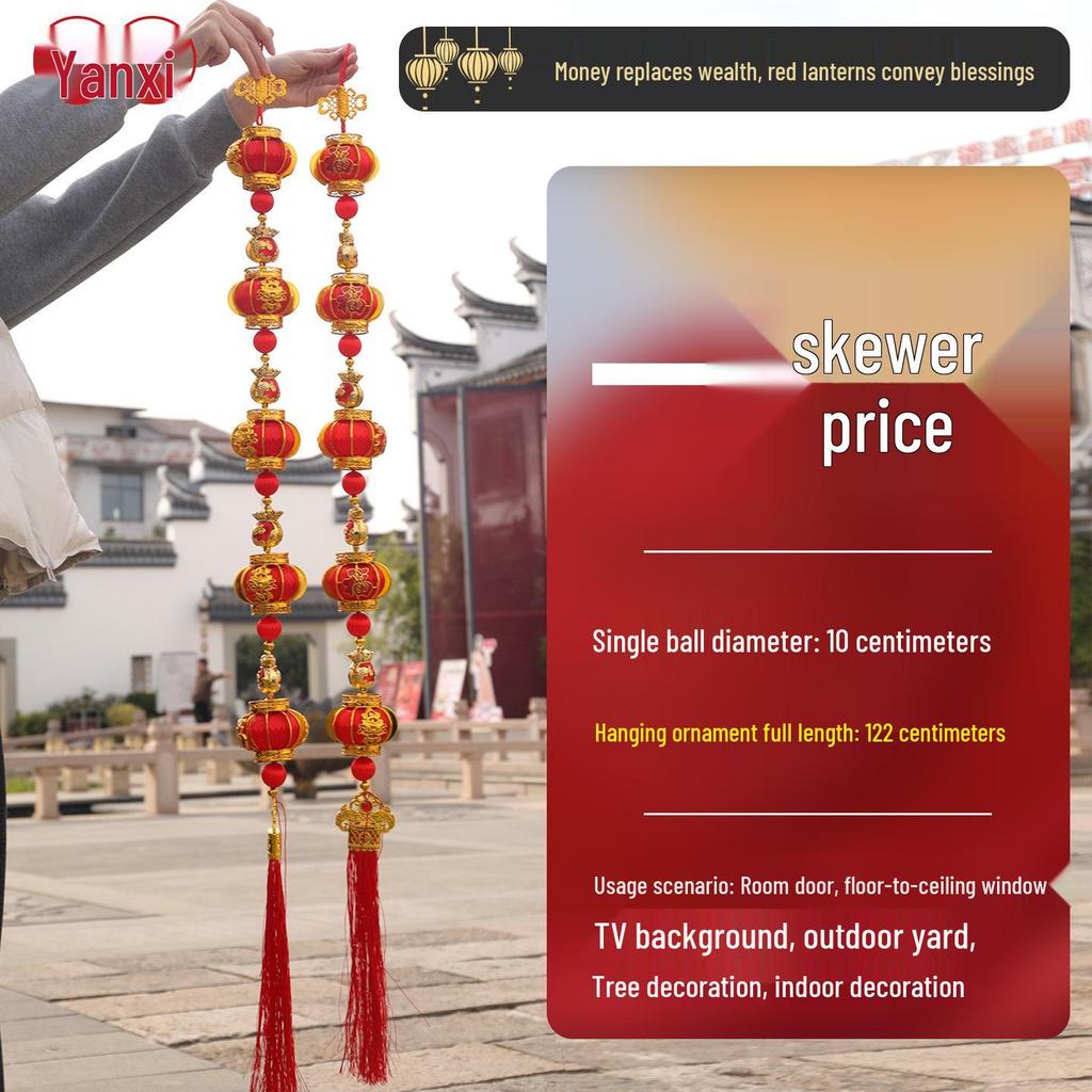 2026 Year of the Horse Red Lantern Ornaments for New Year and Housewarming Decorations, Featuring 'Fu' Spring Festival Pendants