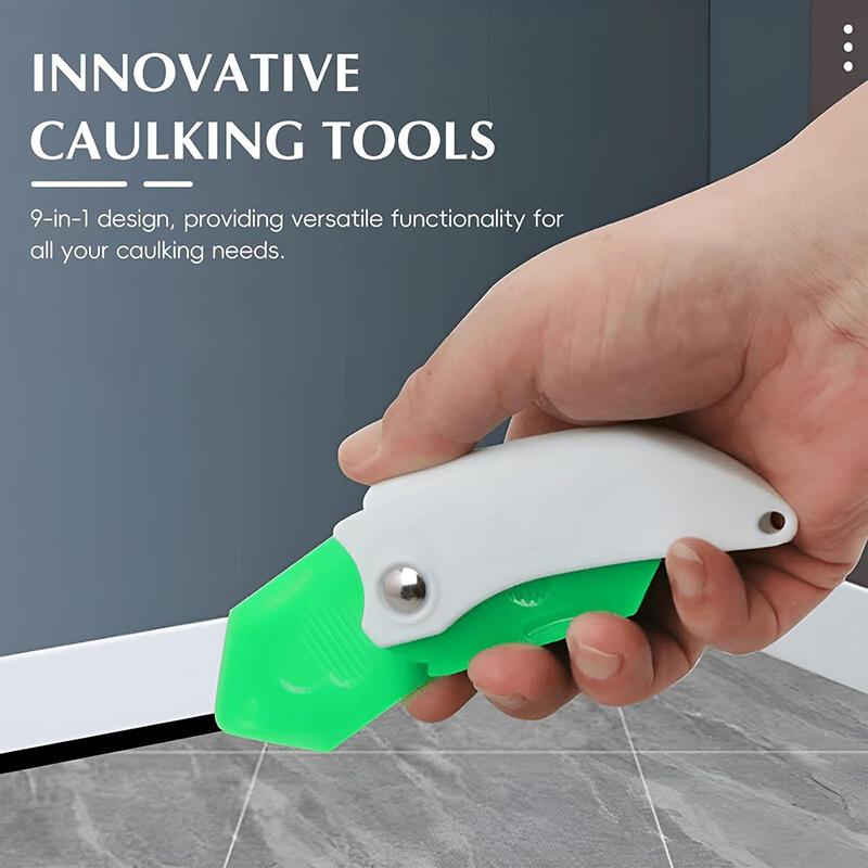 Raschietti per Colla Nove-in-Uno Raschietto Multifunzione Rifinitore per Colla per Vetro Raschietto Applicatore Sigillante per Rimozione Colla/Sigillante da Piastrelle Finestre Bordi Fughe