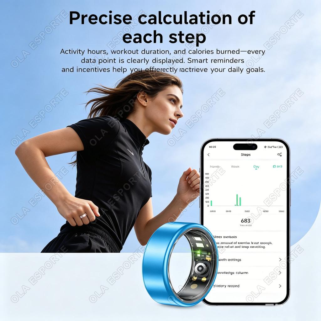 2026 Smart Ring Blood Pressure Heart Rate Sleep Monitoring Smartring IP68 5ATM Waterproof Multi-sport Mode Smartring Man Women 1