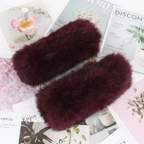 New Brand Women Real Natural Rabbit Fur Mittens Winter Warm Fluffy Lady Real Rabbit Fur Gloves Knitted Good Elastic Fur Glove