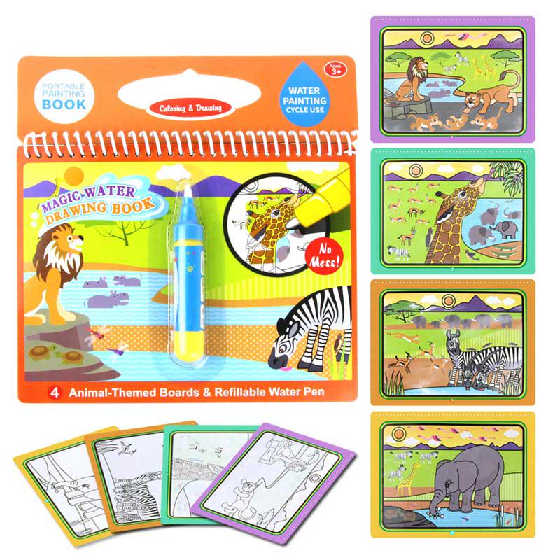 Magic Water Drawing Book Coloring Book Doodle & Magic Pen Painting Drawing Board For Kids Toys Birthday Gift