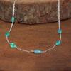 Green Opal Tumble Bead Chain Necklace: Ethiopian Opal, Sterling Silver/Gold Filled