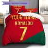 Benutzerdefinierte Name CR7 Bettwäsche, Steppbett Set Bettbezug Kissenbezug Zuhause Geburtstagsgeschenk(1 Bettbezug + 2 Kissenbezüge, ohne Füllung) -HE53