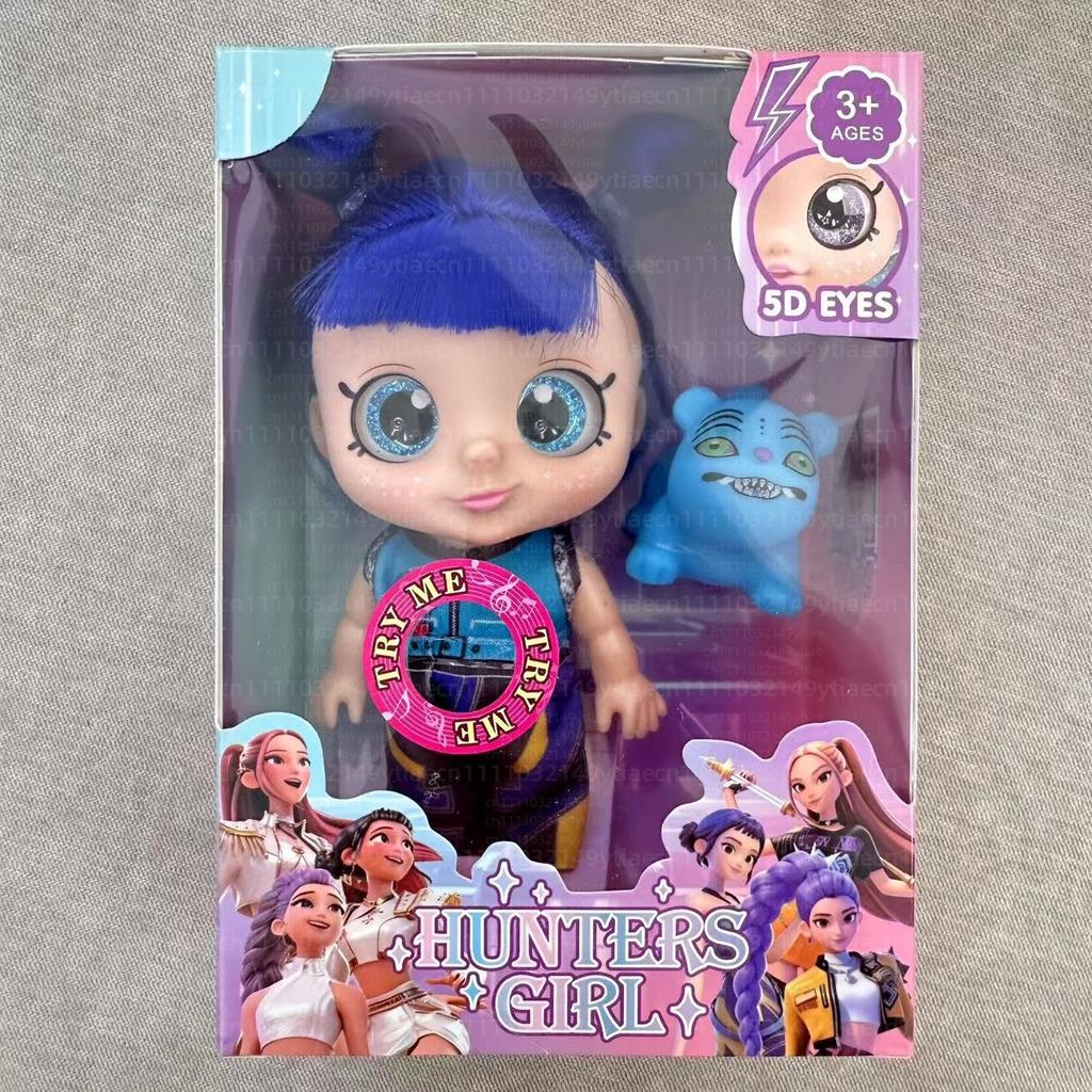 Kpop Hunters Girl Rumi Vinyl Doll Cartoon 7 Inch 5D Eyes Movable Joints With Movie Theme Song Toy For Fan Collection Kids Gift
