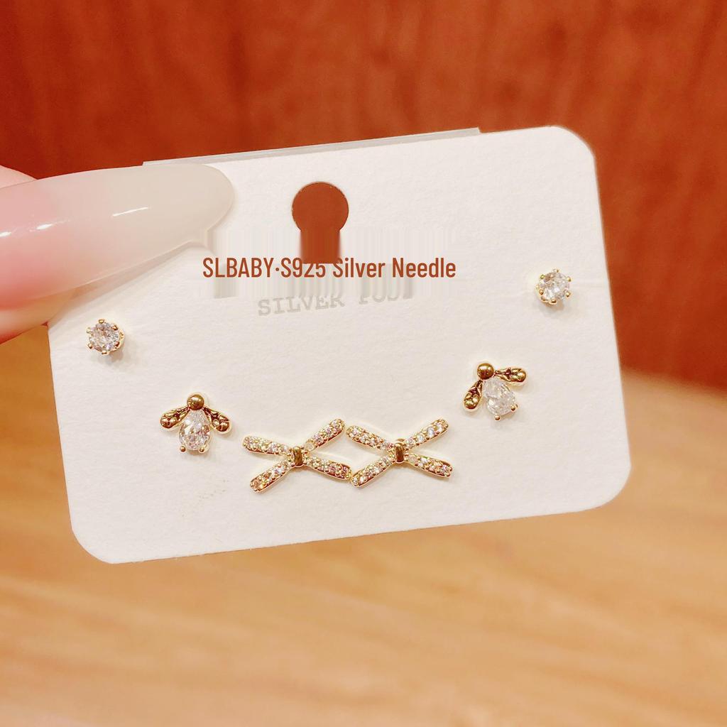 Environmentally Friendly Nickel-Free Gold Plated Women's Stud Earrings - High-End, Simple, Versatile Design