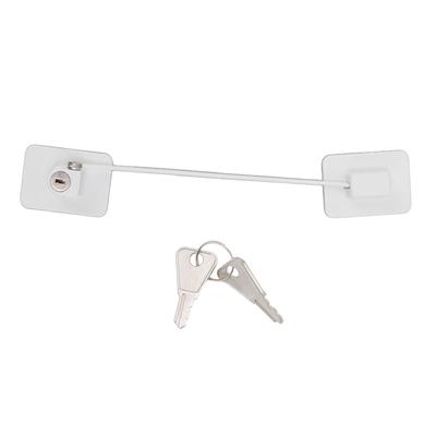 Refrigerator Lock White Childproof Freezer Lock Child Safety Cabinet Drawer Lock with 2 Keys