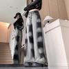 Women's American Retro Gradient Tie-Dye High Waist Wide-Leg Jeans - Early Autumn Design