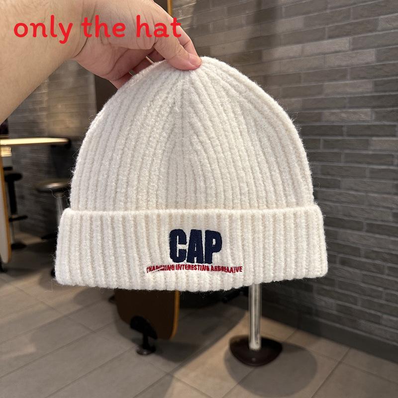 Knitted Hat For Men Women Winter Warmth With Embroidered Letters College Style