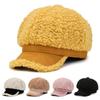 Autumn Winter Women Girls Octagonal Baseball Hat Wool Thicken Beret Warm Winter Cap