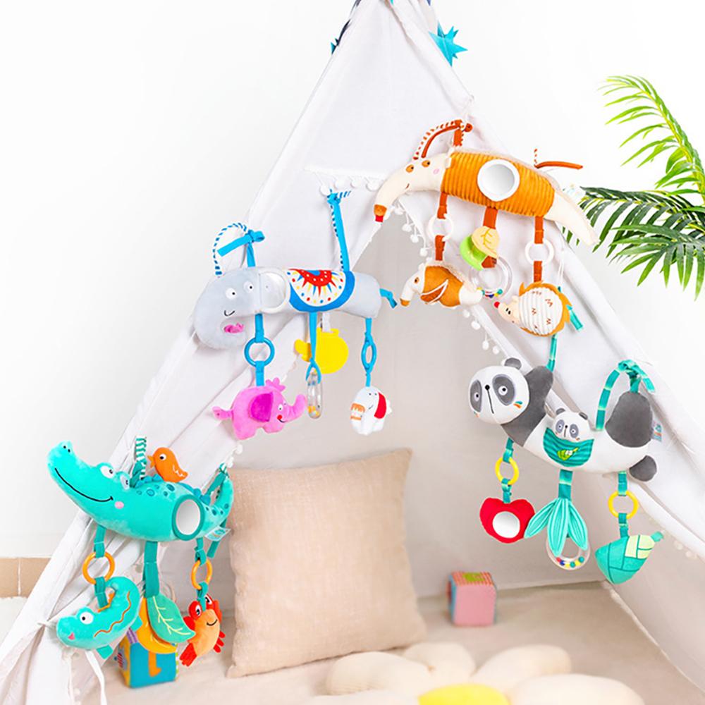Non-Toxic Baby Car Seat Stroller Activity Hanging Toy Infant Soft Plush With Sound Wind Chimes Dolls For 0-36 Months Babies Newborn Gift