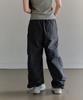 Peulleoti Label Point Nylon Parachute Pants (Charcoal)