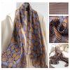 Long Strips of Silk Scarf  High-end Sense Mulberry Silk Scarf  Women's Fresh Small Floral Thin Style  Atmosphere  Big Shawl