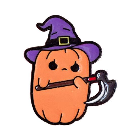 Halloween Brooch Pins Cute Cartoon Pumpkin Ghost Mummy D