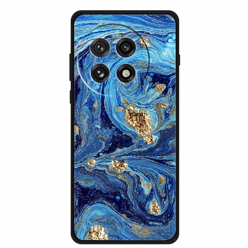 Marble Soft Case For Oneplus 13R Fashion Black Edge Capa Silicone Back Cover Shockproof Phone Case for Oneplus ACE 5 ACE5 Pro