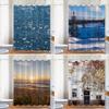 Summer Landscape Photos Washable Dirt-Resistant Shower Curtain Shower Head Waterproof Polyester Bath Curtain For Home Decor