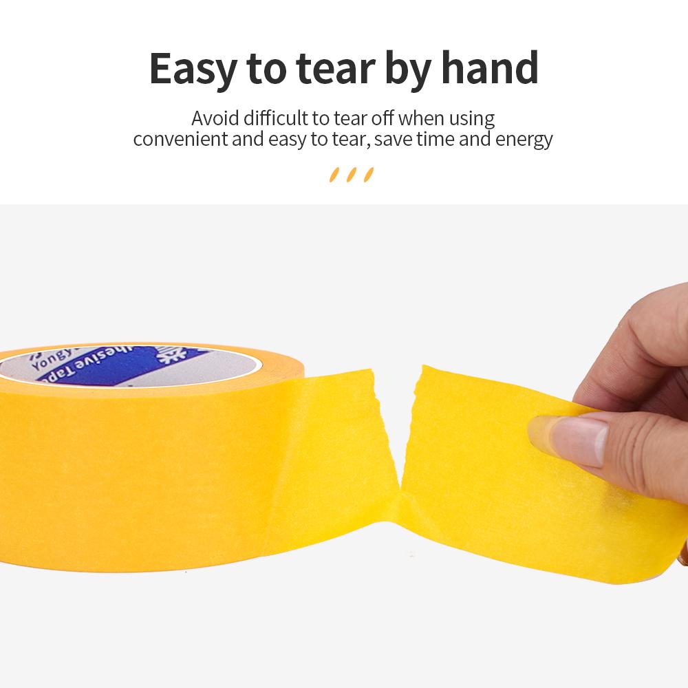 Orange General Purpose Masking Tapes Strong Masking Tape Car Painting No-trace Adhesive Tape Walls Paint Protection Crepe PaperPinstriping Tape 3