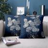 1 Pieces -2D flat printing Blue Floral Patterned Decorative Throw Pillows Polyester pillowcase sofa decorative cushion cover