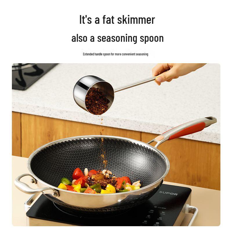 316 Stainless Steel Long Handle Splatter Spoon for Oil Drizzling