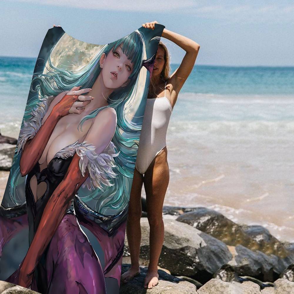 Girl Game M-morrigan Aensland Microfiber Beach Towel Absorbent Quick dry Soft Yoga Swimming Resort Mountain Climbing Towel