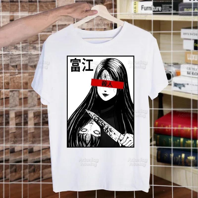Junji Ito Tomie Shintaro Kago Horror Japan Manga Streetwear T Shirt Harajuku TShirts Short Sleeve Casual T-Shirt Tops Tees
