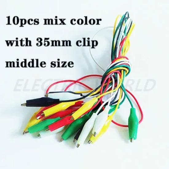 Alligator Clips Electrical Test Lead Roach Clip Test Jumper Wire Connectors Double-ended Cable Connectors Crocodile Clips