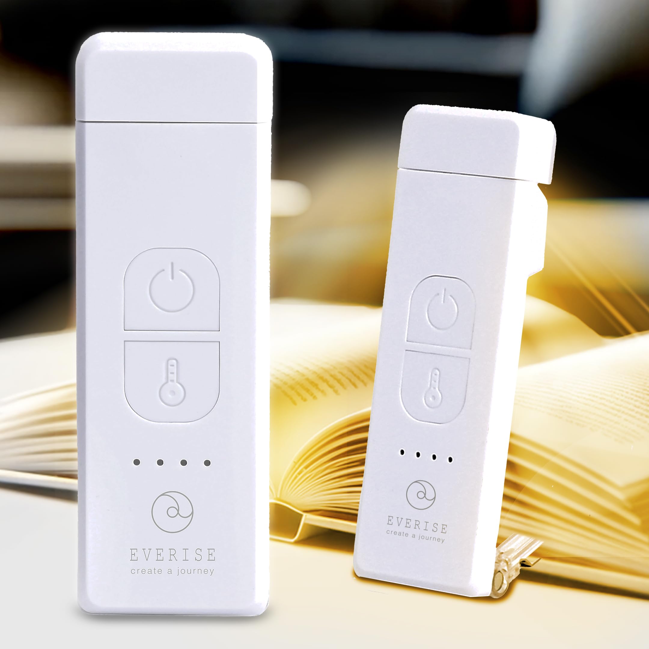 

EVERISE Clip Book Light (White) - Perfect for Reading, Sleeping, or Anywhere Else, Lightweight, Rechargeable, USB-C, Portable, 4 Brightness Modes,